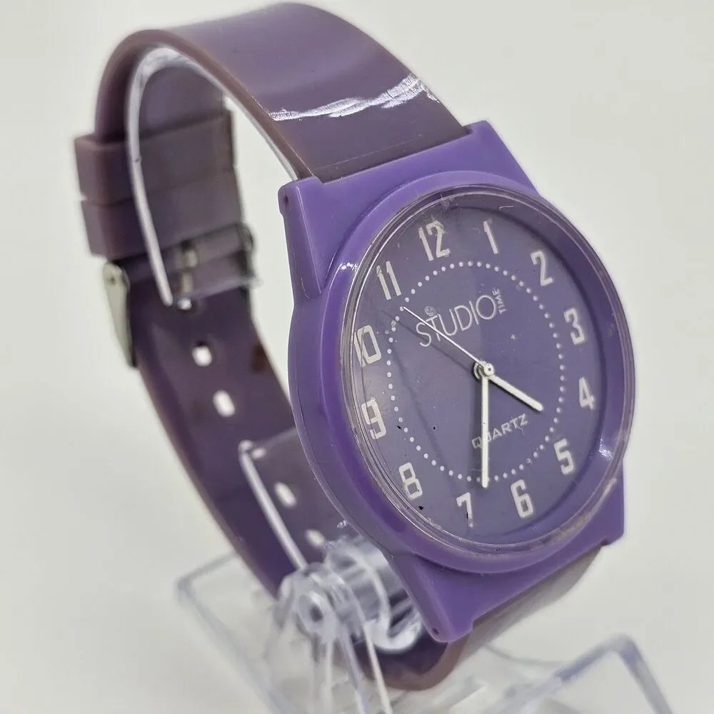 Studio Women's Watch 40MM‎ Lavender Dial Lavender Plastic Bands New Battery